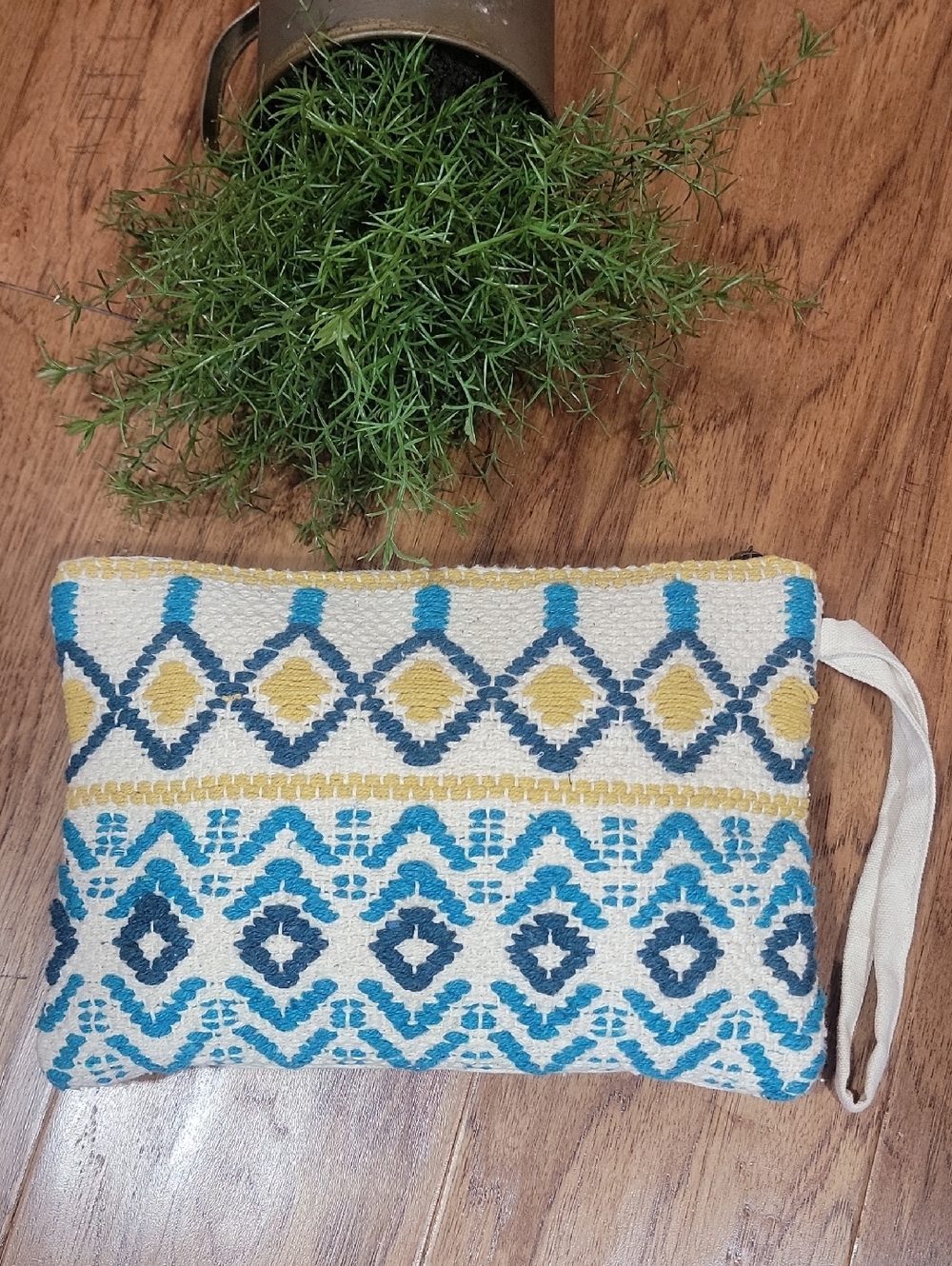 Boho Embroidered Clutch or Cosmetic Bag